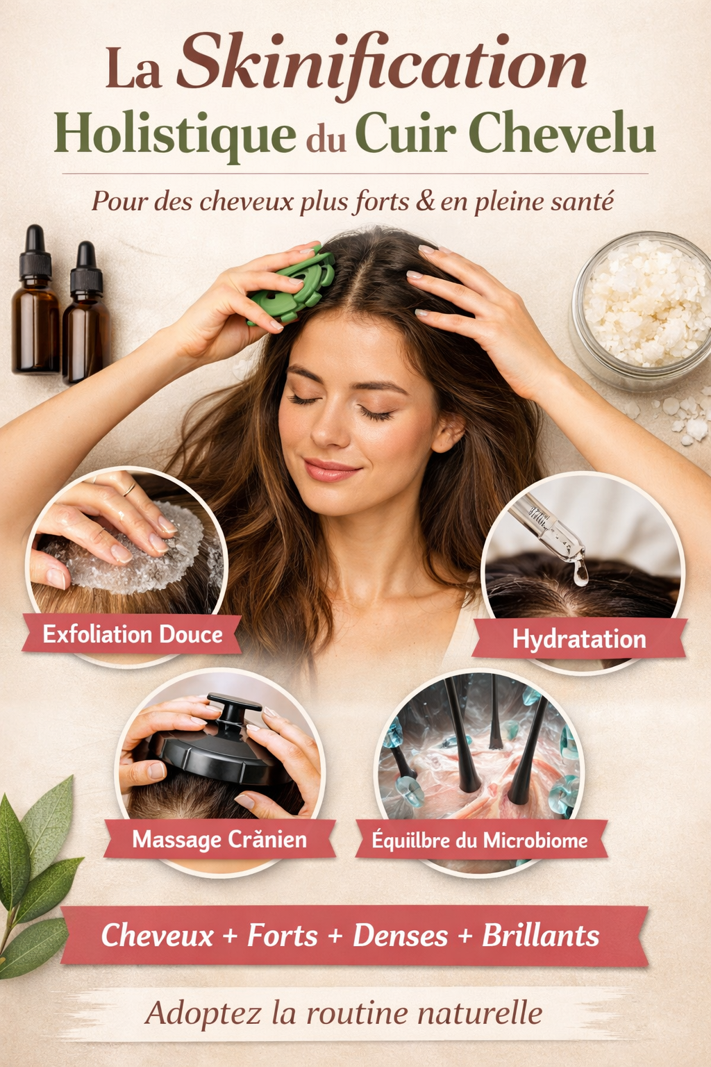 Skinification du cuir chevelu : routine holistique