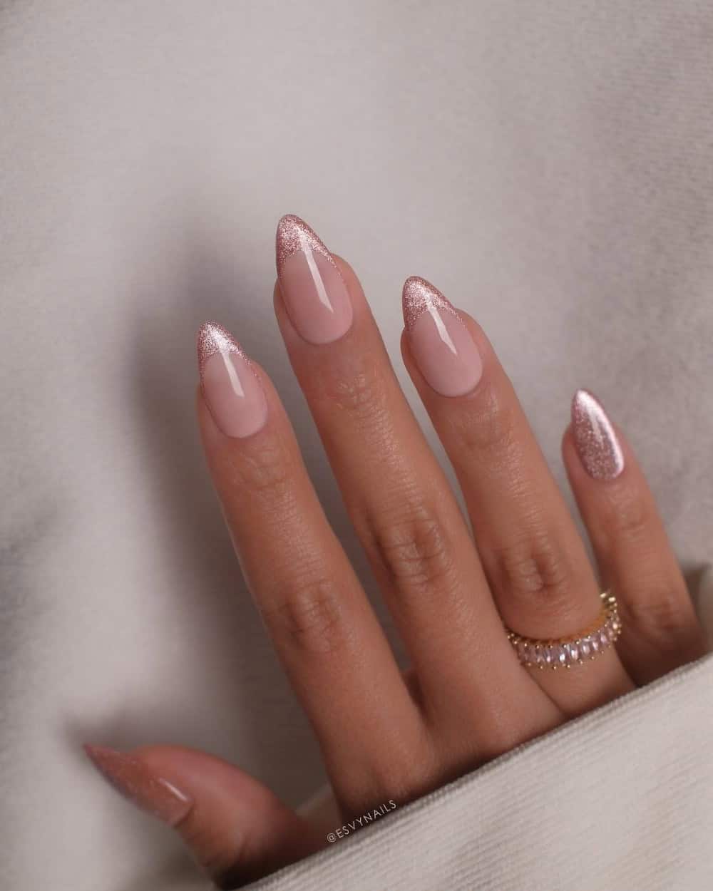 Ongles avec shimmer
