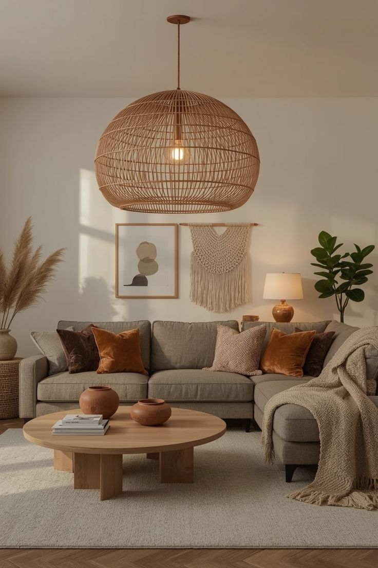 décoration intérieure tendance salon naturel cosy