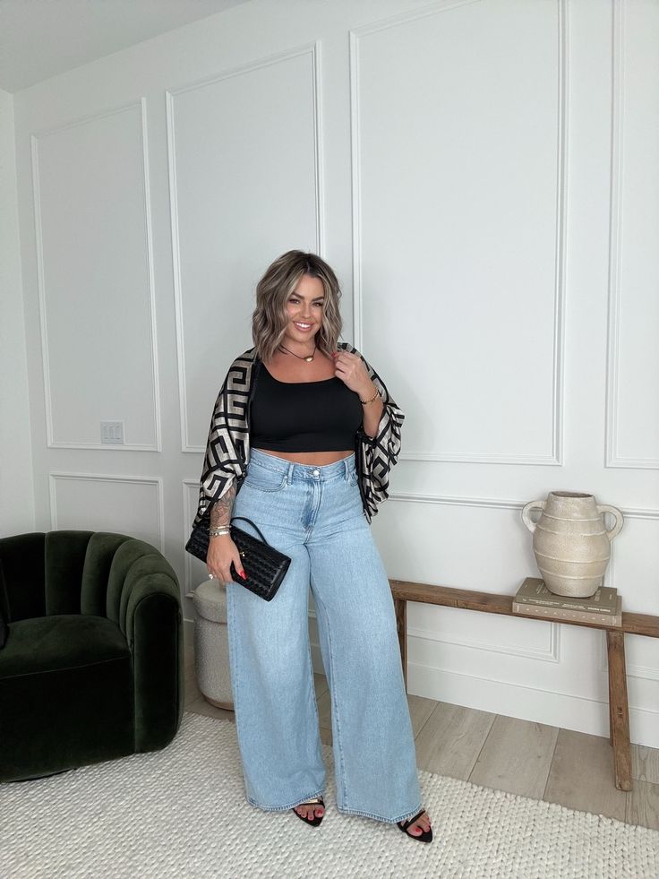 tenue femme ronde jean large printemps 2026