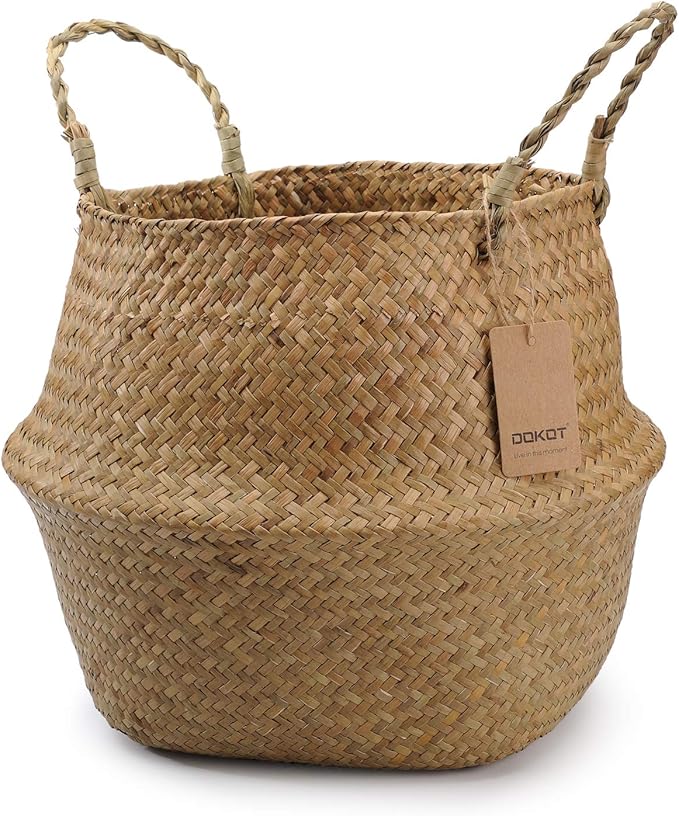 Panier osier rangement salon cocooning