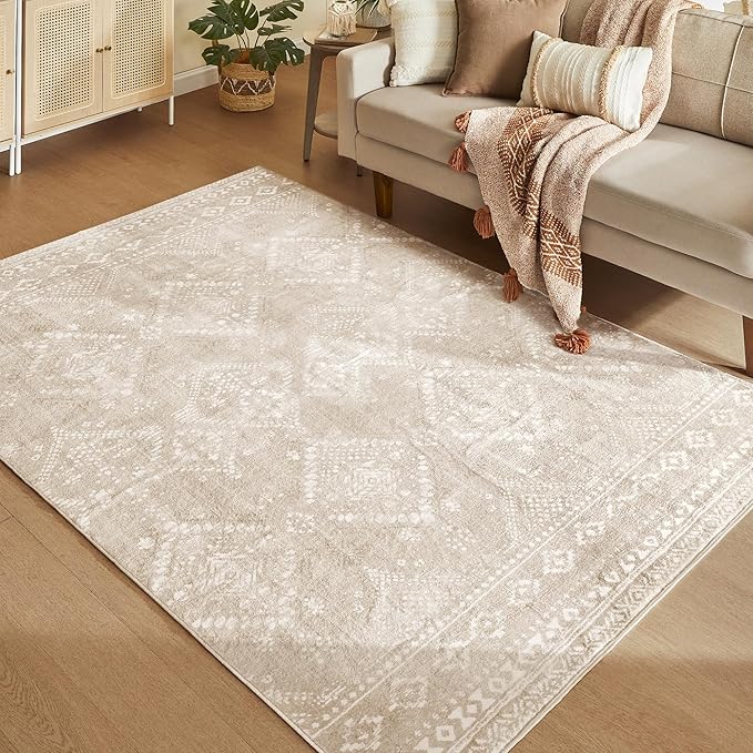 Tapis berbère salon beige cocooning
