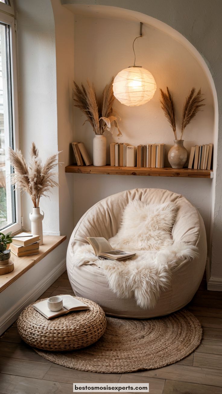 coin lecture cosy fauteuil petit salon cocooning