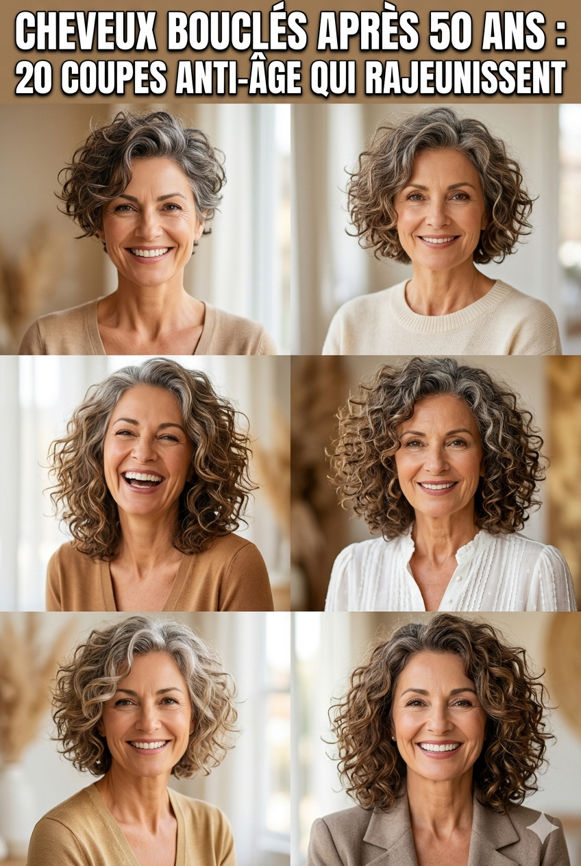 Cheveux Bouclés Après 50 Ans : 20 Coupes Anti-Âge Qui Rajeunissent