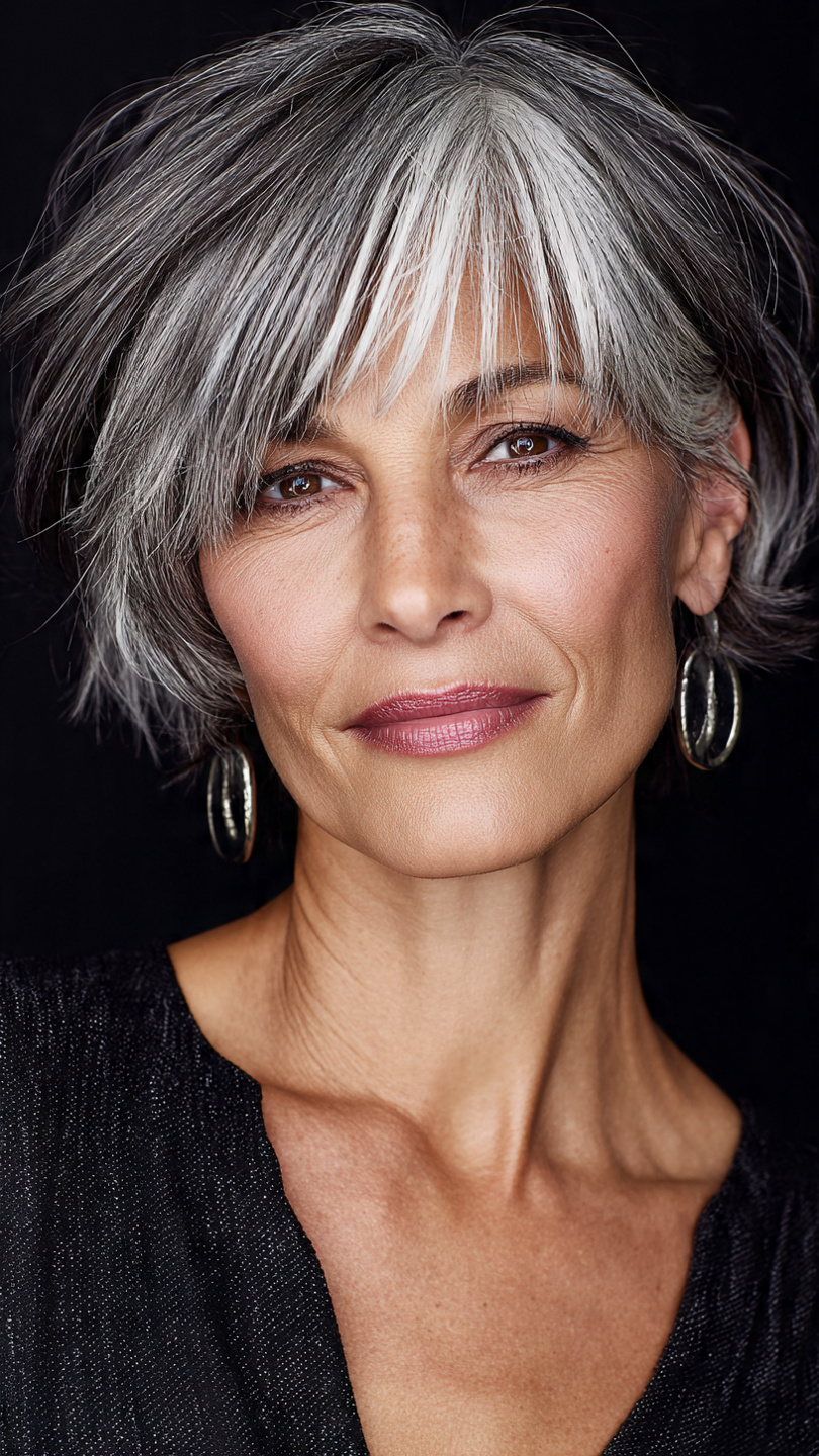 Coupes courtes chic dégradées frange femme 50 ans : 15 styles tendance