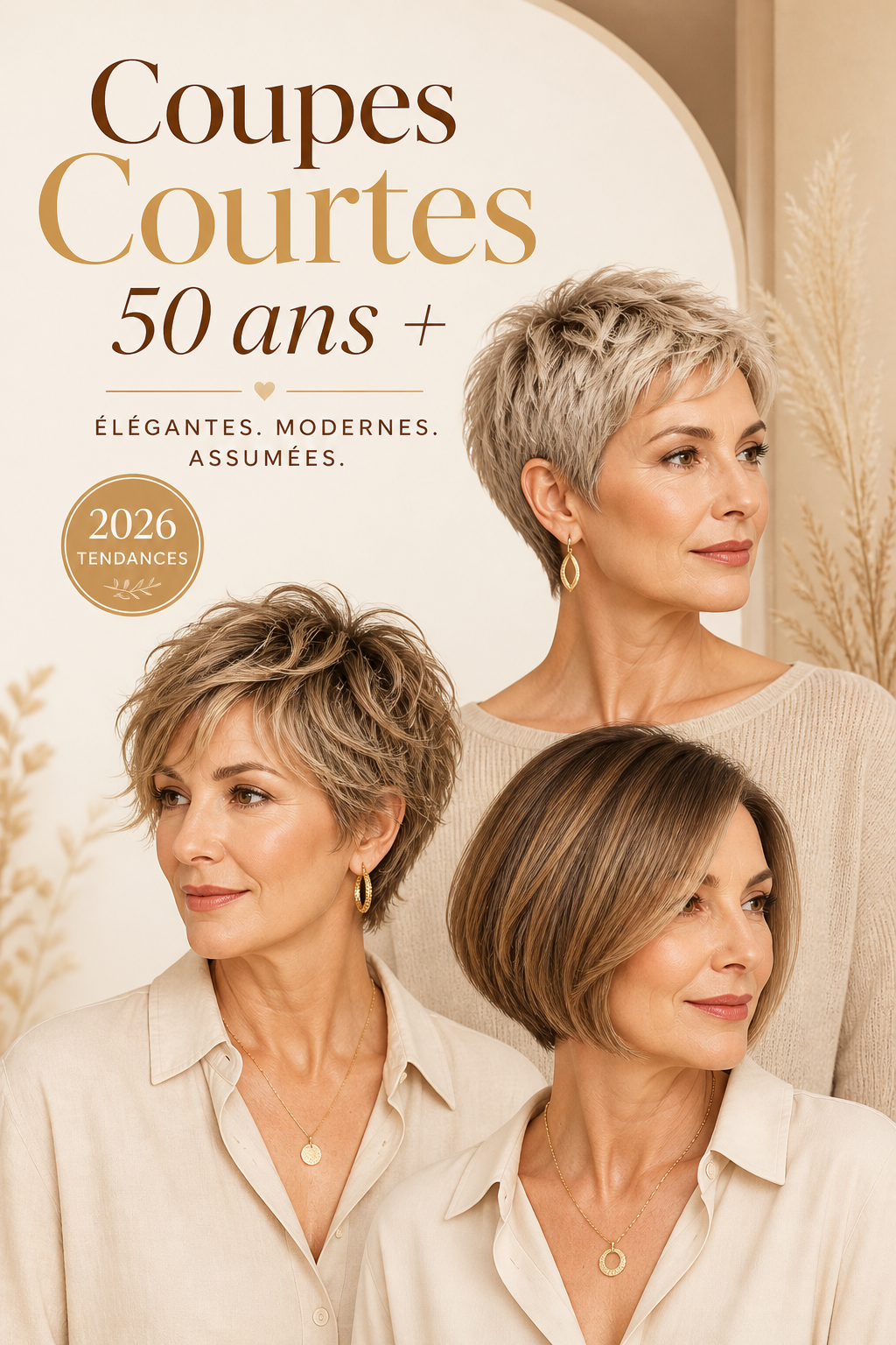 Coupes cheveux courts femme plus de 50 ans : styles tendance 2026