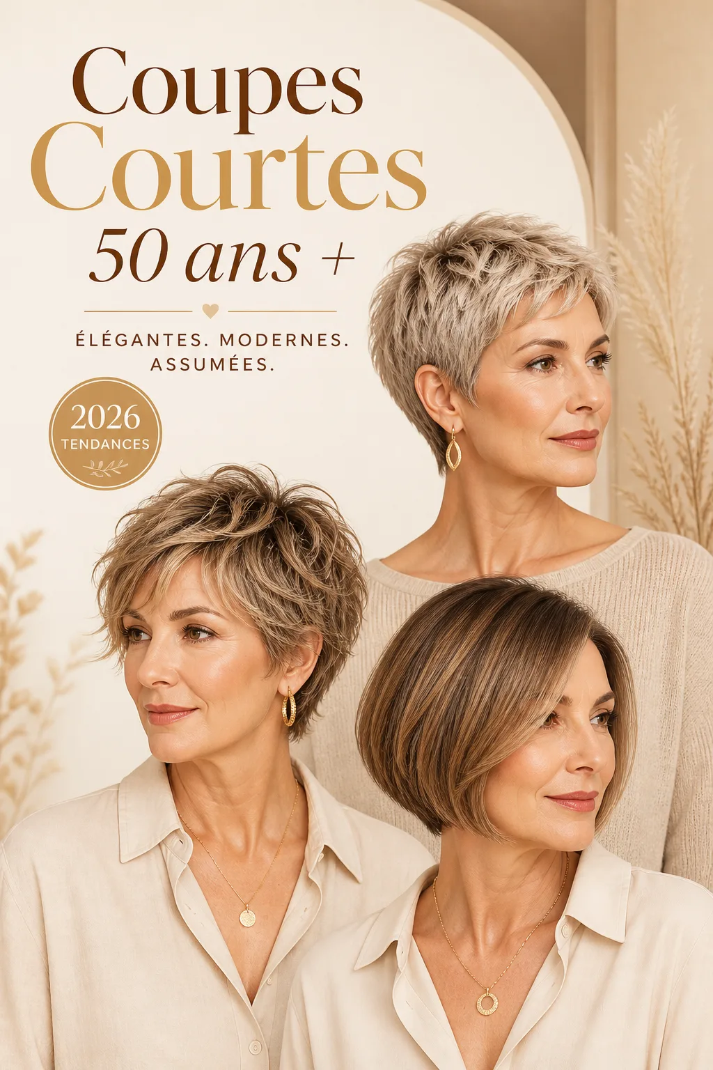 Coiffures courtes élégantes pour 50+