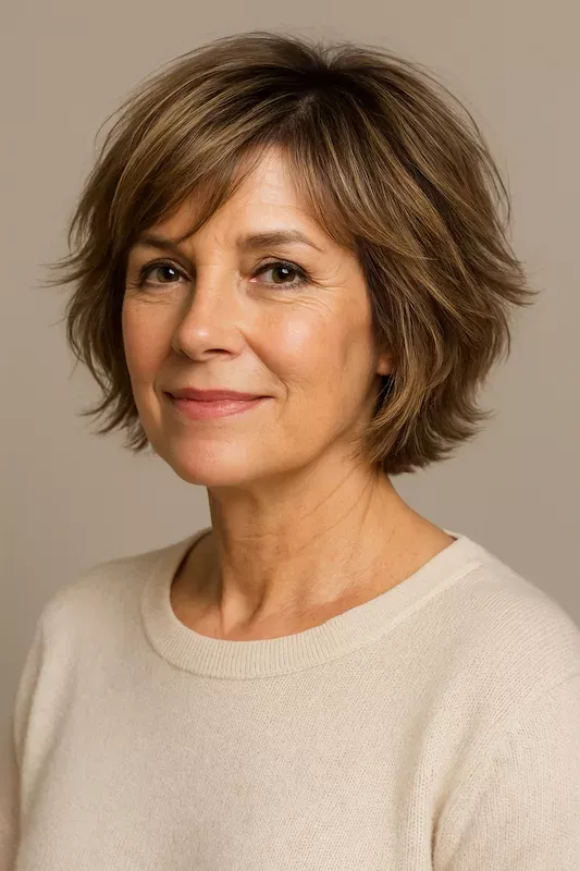 Bob court classique sur cheveux fins