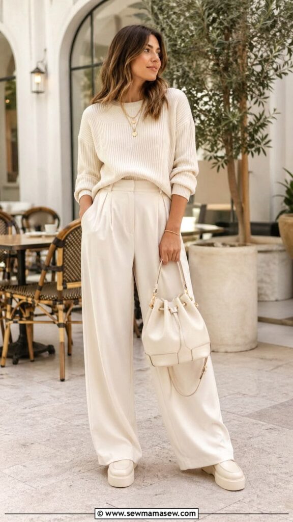 Look minimaliste blanc et beige